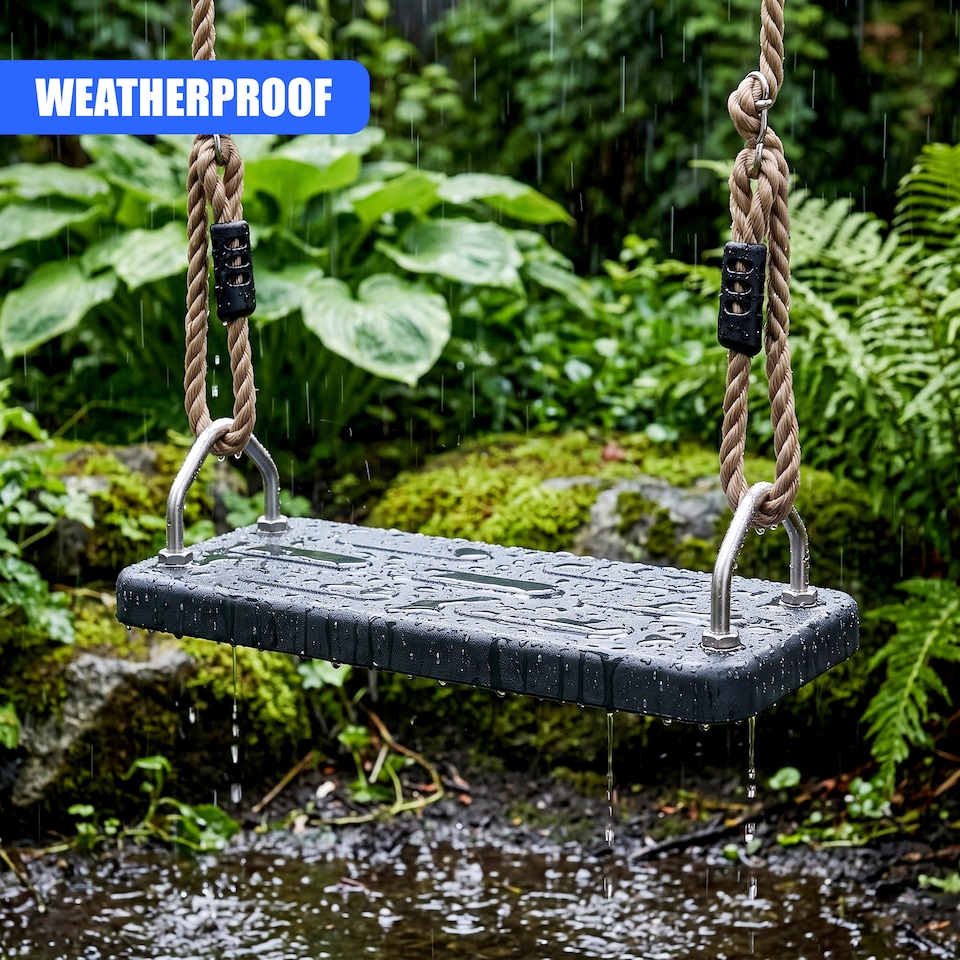 image 1 of The Magic Toy Shop Deluxe Kids Swing Seat Heavy Duty Outdoor Adjustable Garden Swing
