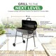 image 2 of House of Home BBQ Barrel Charcoal Grill with Lid Thermometer, Portable Trolley Smoker, Wheels