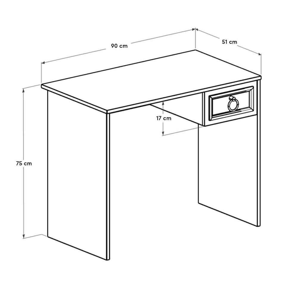 image 1 of Adore Matt White Laptop Study Desk with 1 Drawer | White