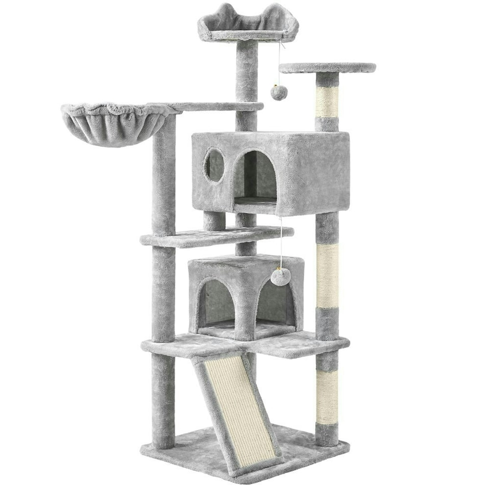 image 1 of Yaheetech 146 cm Multilevel Indoor Cat Tree Tower for Kittens Light Grey