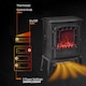 image 4 of HOMCOM Freestanding Electric Fireplace Heater W/ Realistic Flame Effect Black | Black