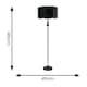image 3 of ValueLights Marissa Black Stacked Ball Floor Lamp with Black Velvet with Gold Inner Lamp Shade