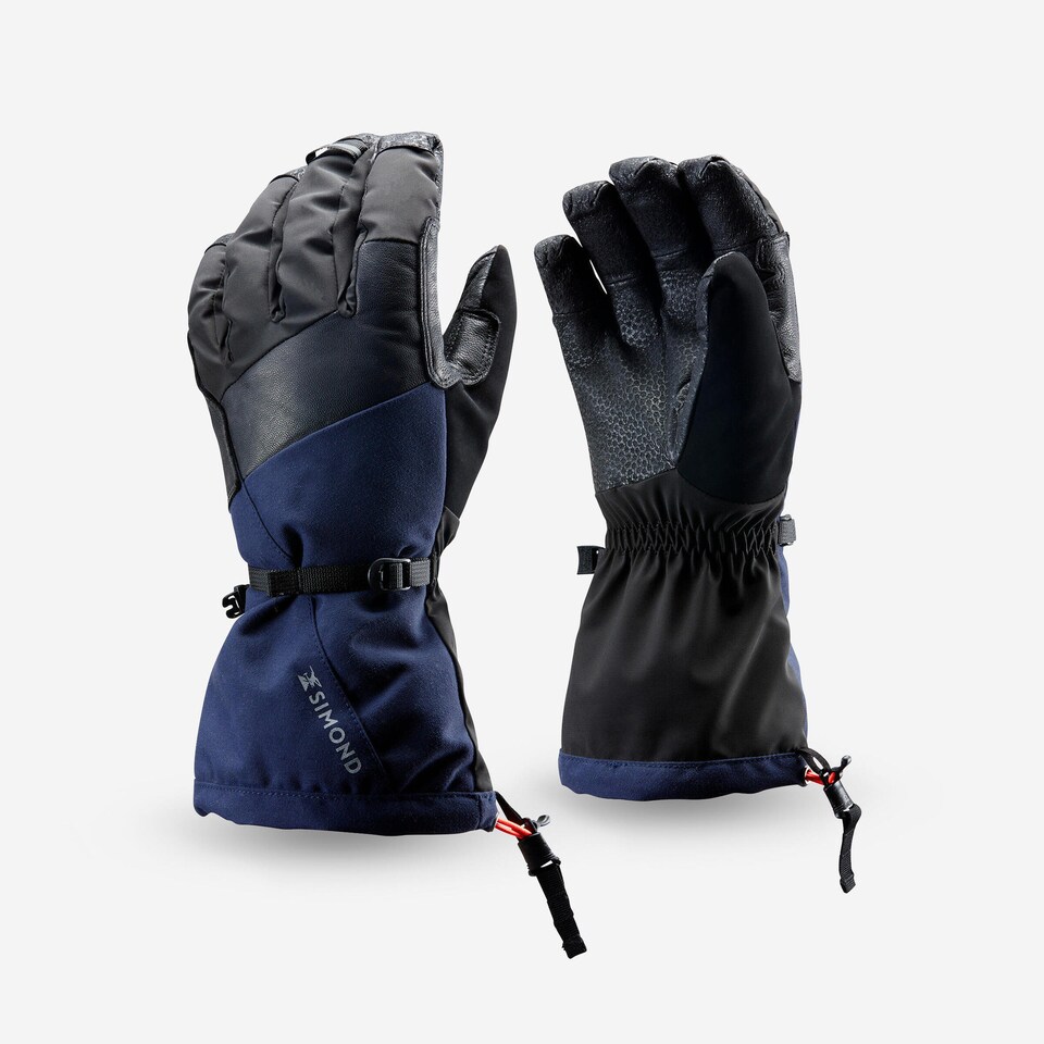 image 1 of Decathlon 2-in-1 waterproof mountaineering gloves, black