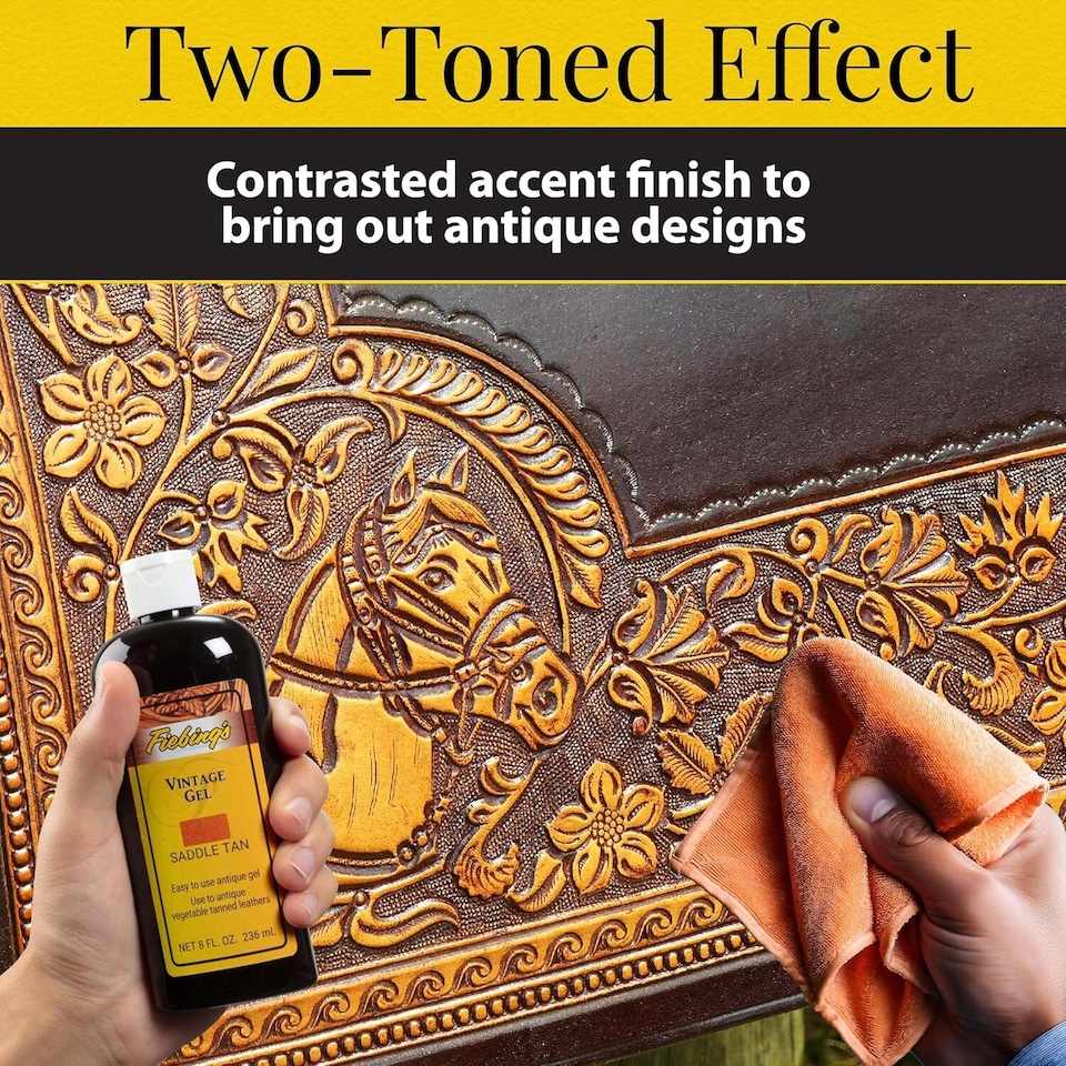 image 1 of Fiebing's Vintage Gel - Instant Antique Leather Finish Polish 8oz | Brown | Dark Brown