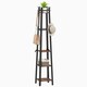 image 1 of HOMCOM Industrial Coat Stand with 4 Storage Shelves and 8 Hooks Rustic Brown | Brown | Black | One Size