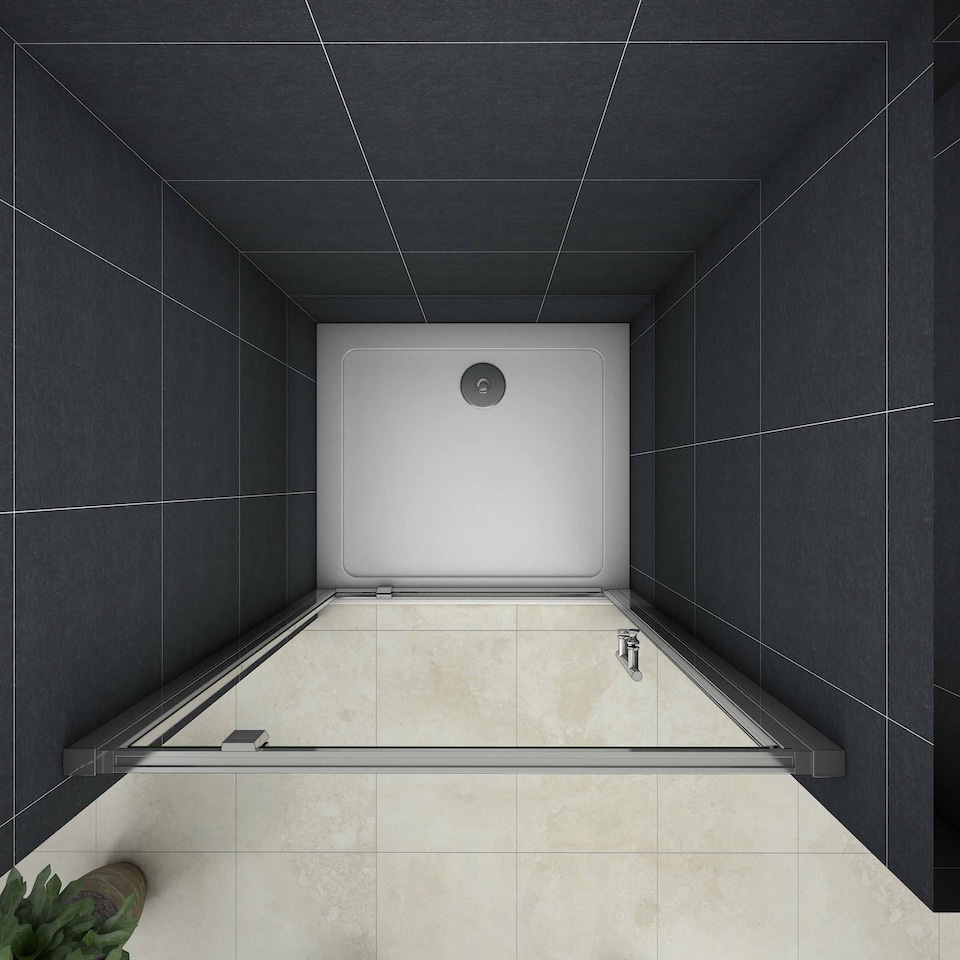 image 1 of Aica Bathrooms 900x1850mm Chrome Frame Pivot Door Shower Enclosure Glass Screen Cubicle | Chrome
