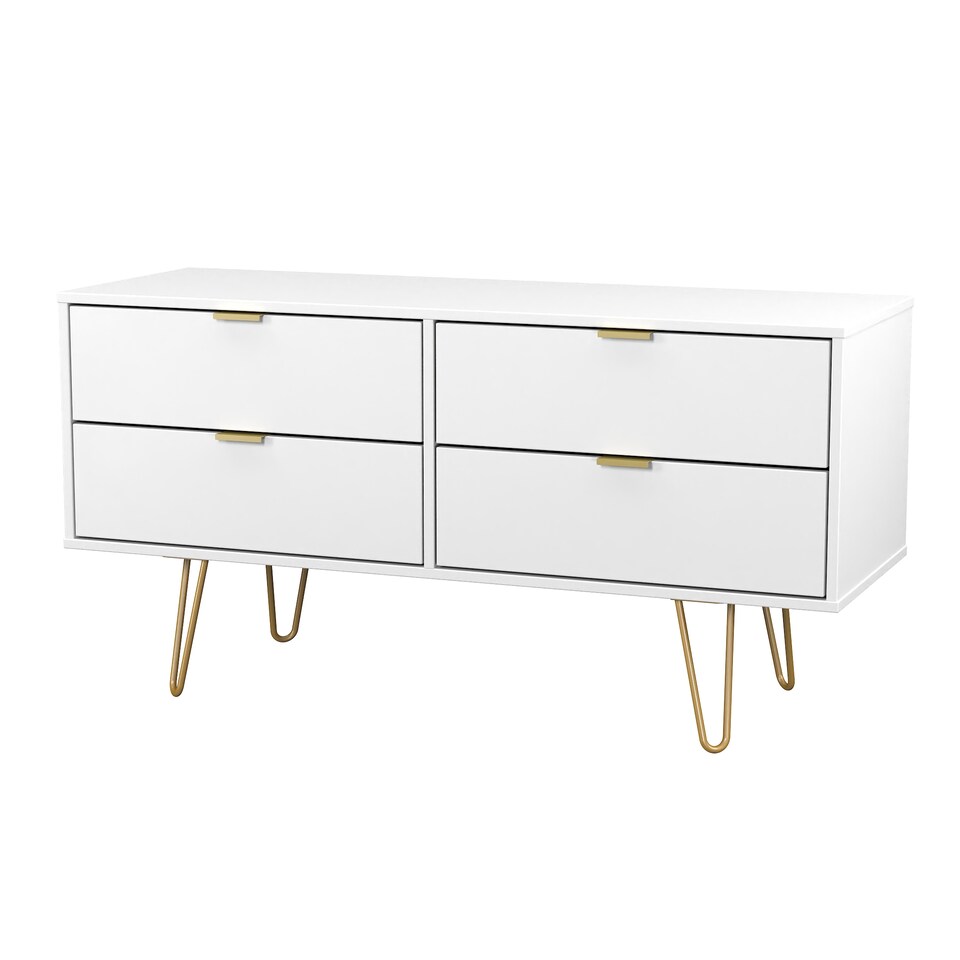 image 1 of Honshu 4 Drawer Bed Box in White Matt (Ready Assembled) | White | White Matt