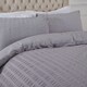 image 2 of OHS Seersucker Duvet Cover and Pillowcase Bedding Set, Super King - Silver