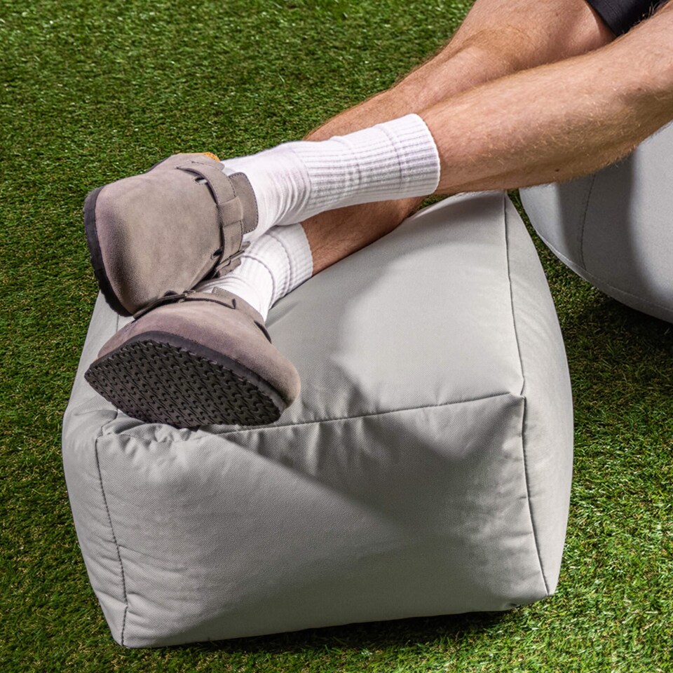image 1 of icon Kingston Adult Classic Indoor Outdoor Bean Bag & Square Footstool Pouffe Grey
