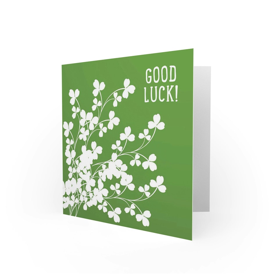 image 1 of Clover Green Spring St Patricks Floral Good Luck Card