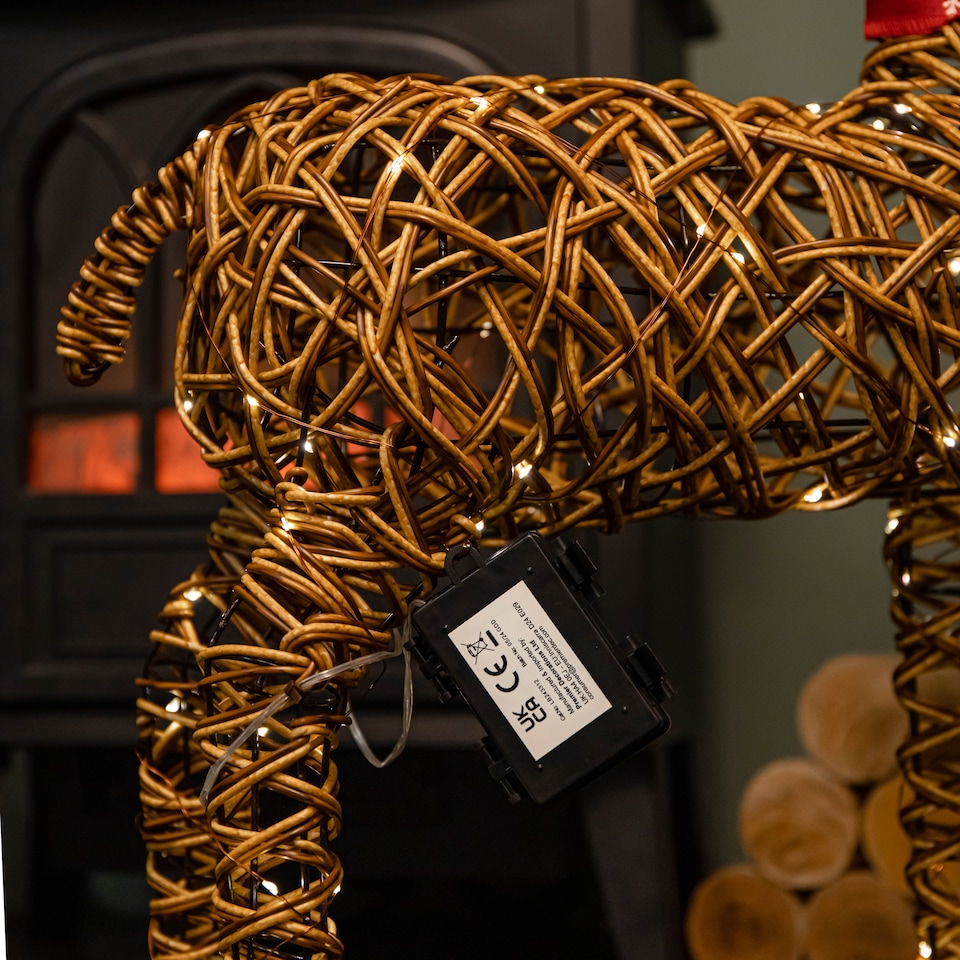 image 1 of 70cm Battery Operated Light up Brown Christmas Reindeer with 80 Warm White LEDs
