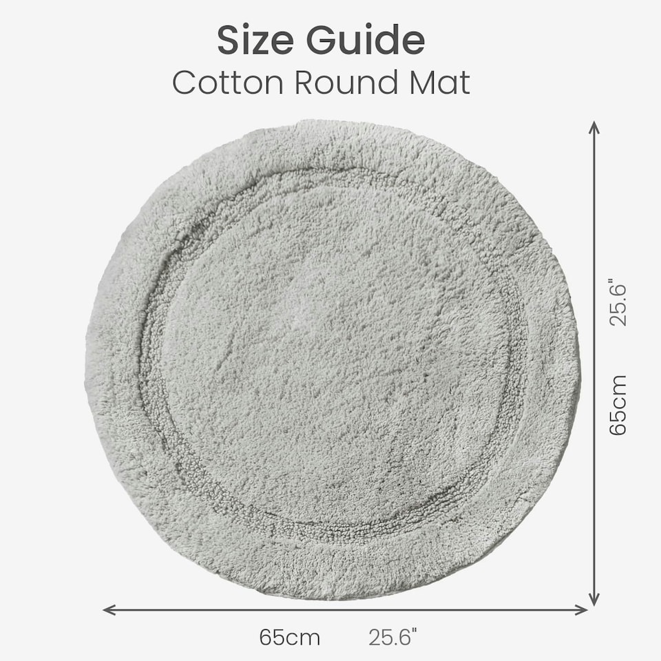 image 1 of Round Bath Mat 100% Cotton - Dove Grey