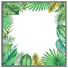 Tropical leaves (Picture Frame) Grey | S