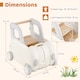 image 2 of COSTWAY Kids Train Toy Box Children Push Walker Cart White