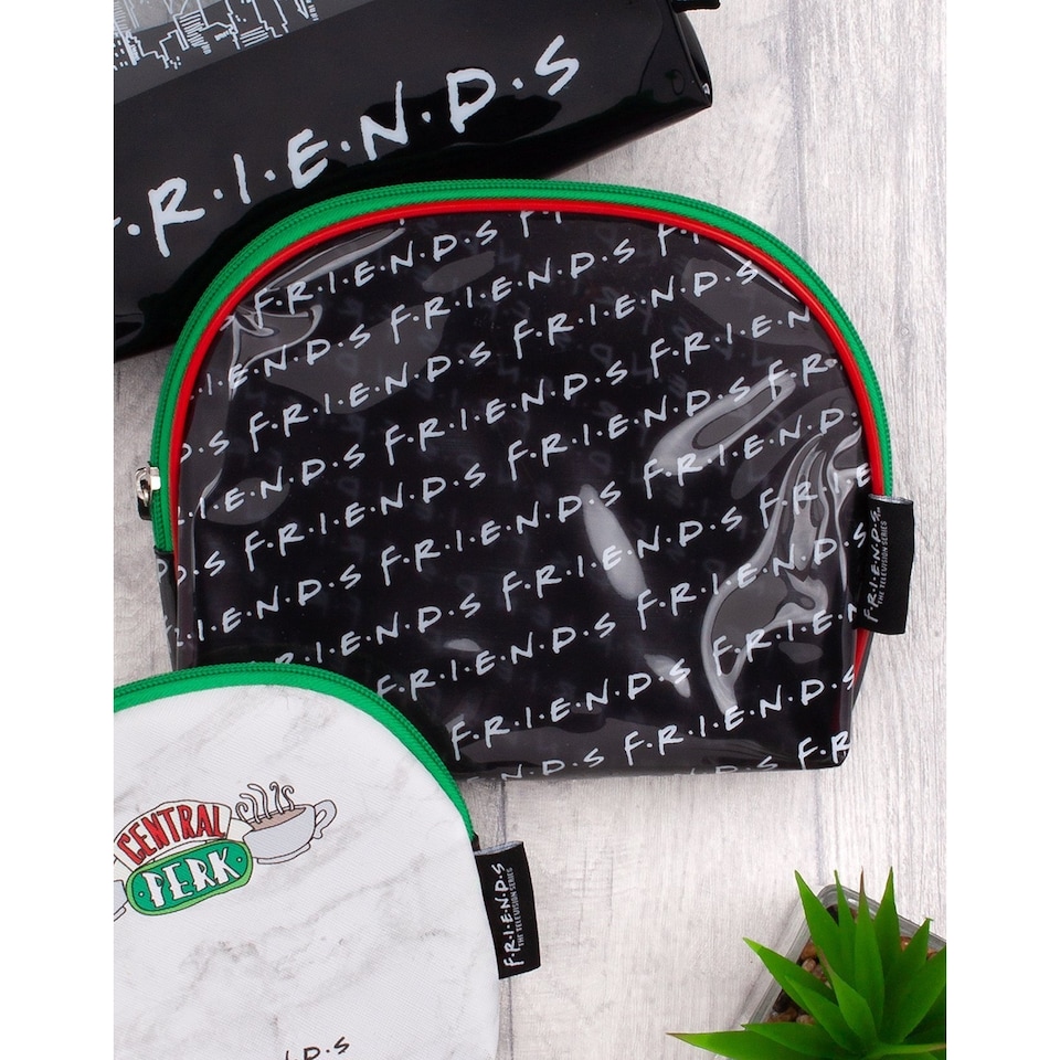 image 1 of Friends Cosmetic Case Set (Pack of 3) | Black | Black/White/Green | One Size | 1