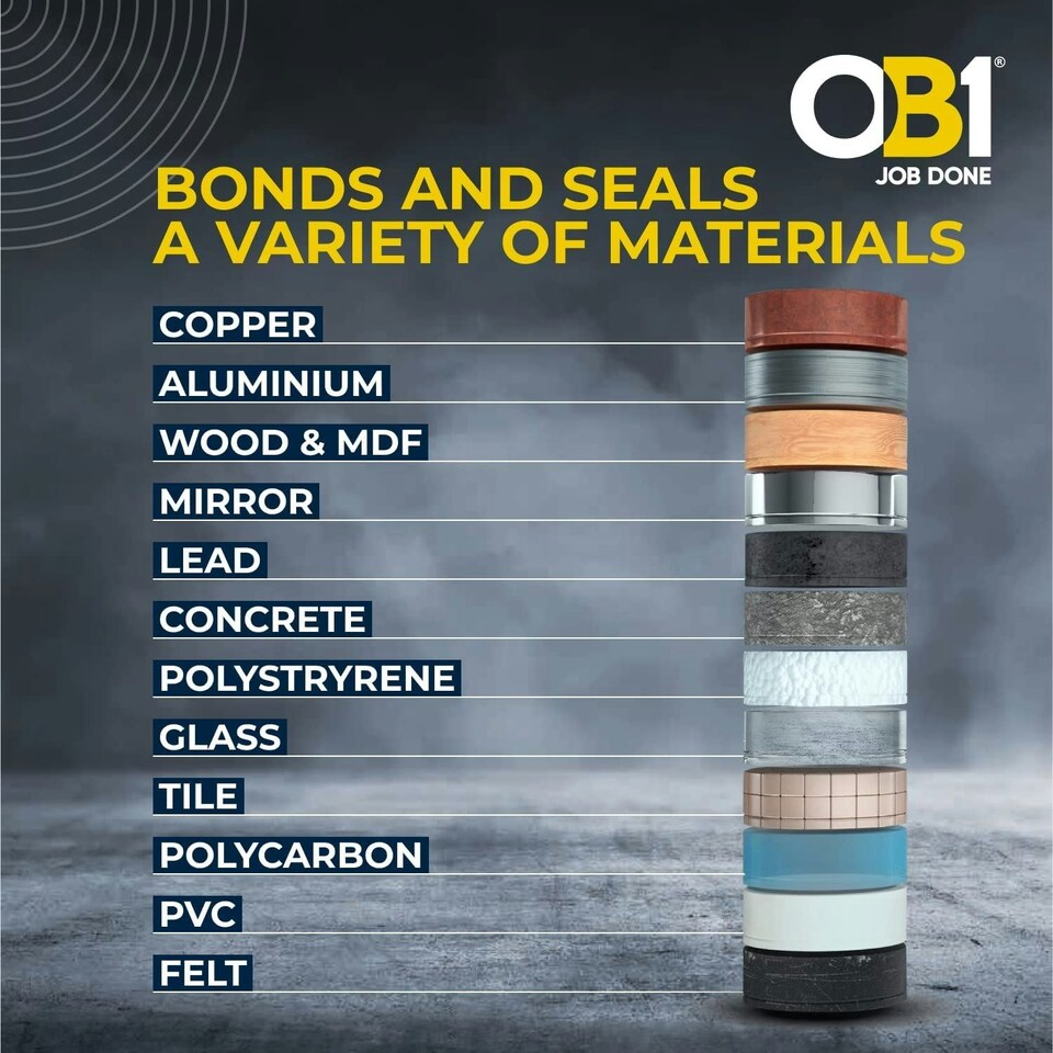 image 1 of OB1 Brown - Multi-Surface Construction Sealant & Adhesive Waterproof Silicone (Box of 12)