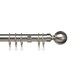 image 3 of 35mm Fixed Length Metal Curtain Pole Set Satin Silver Ball Finial 250cm
