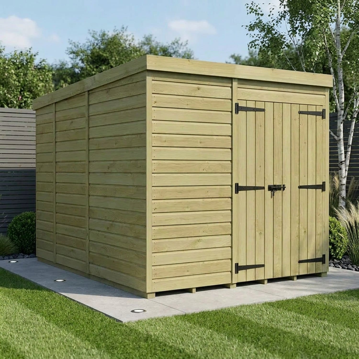 7 x 9 Pent Shed (Double Door, No Windows)