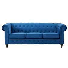 Pelham 3 Seat Velvet Sofa - Blue