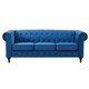 image 1 of Pelham 3 Seat Velvet Sofa - Blue