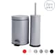 image 1 of Harbour Housewares Round Toilet Brush & Bin Set - Matt Grey