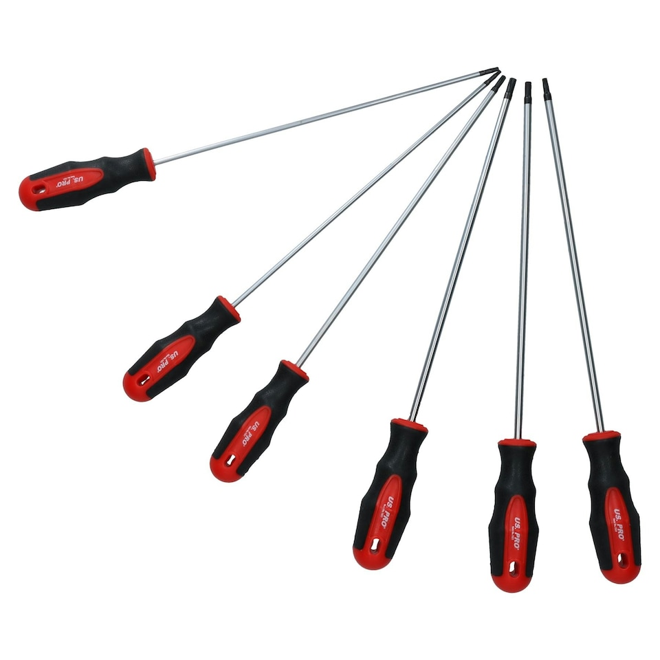 image 1 of 6pc Torx screwdriver set  extra long T10 - T30 by U.S.Pro Tools AT387