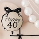 image 2 of Happy 40th Birthday Black Bow Cream Elegant Milestone Round Foil Helium Balloon 48cm / 19 in | Black