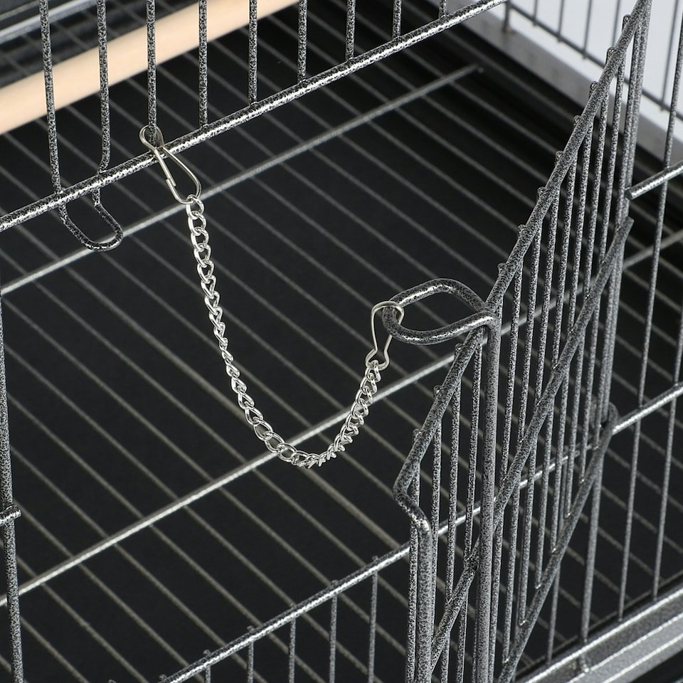 image 1 of Yaheetech 132 cm Tall Large Parrot Cage Rolling Metal Bird Cage Black