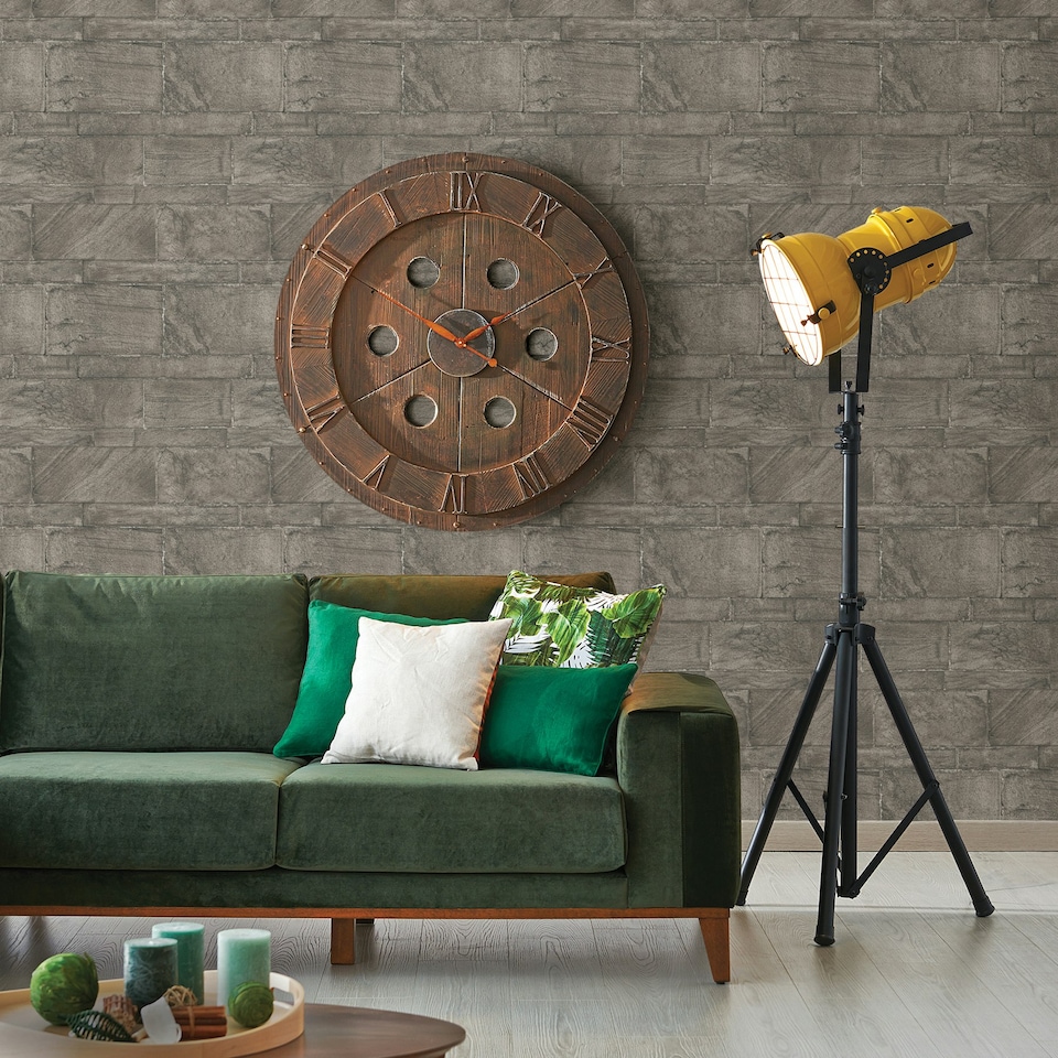 image 1 of A-Street Trilogy Sandstone Wall Dark Grey Wallpaper FD25375 Multi