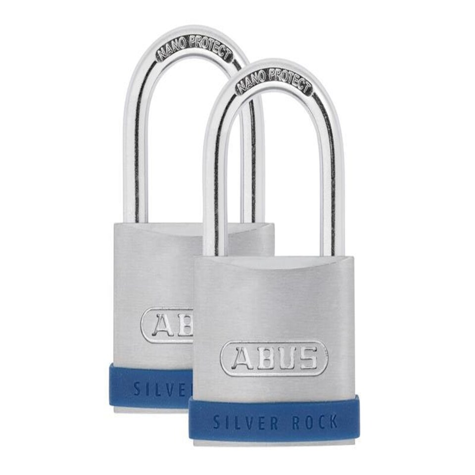 ABUS Mechanical 50Mm Silver Rock 5 Padlock Twin Pack N/A