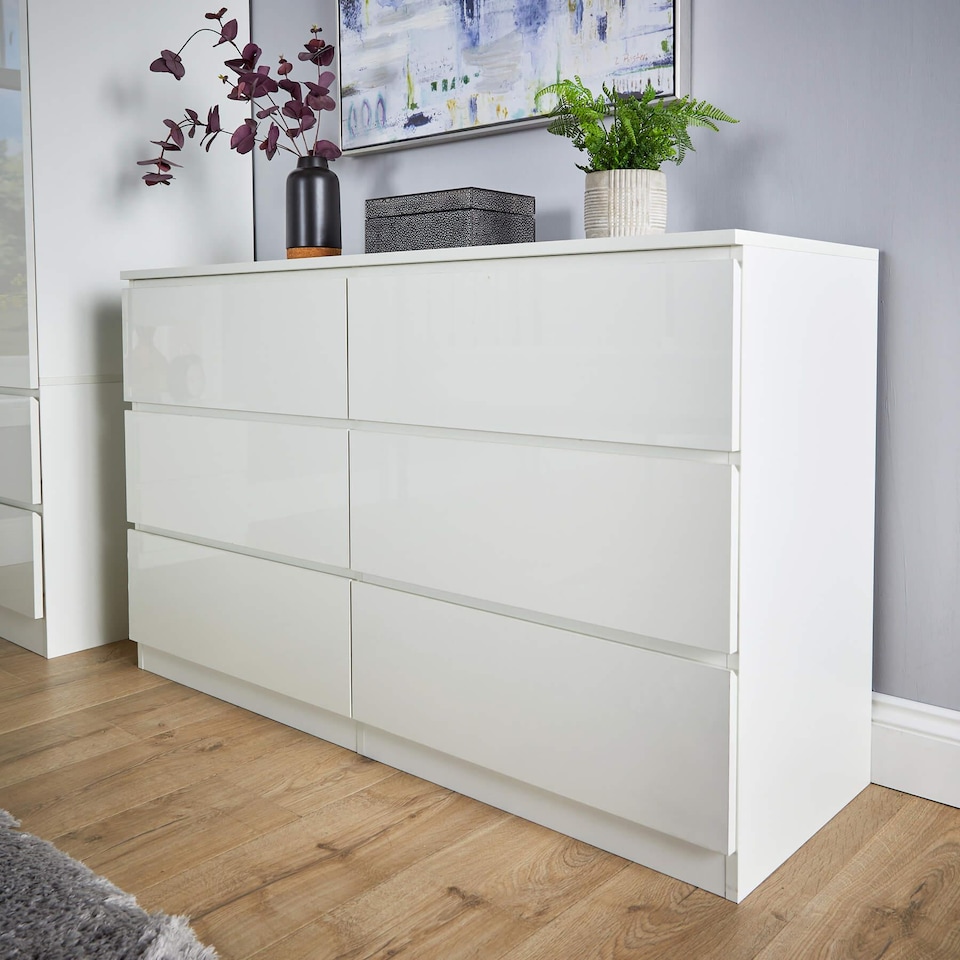 image 1 of Chest Of Drawers Spacious Bedroom Furniture Storage Unit Modern Organiser | White