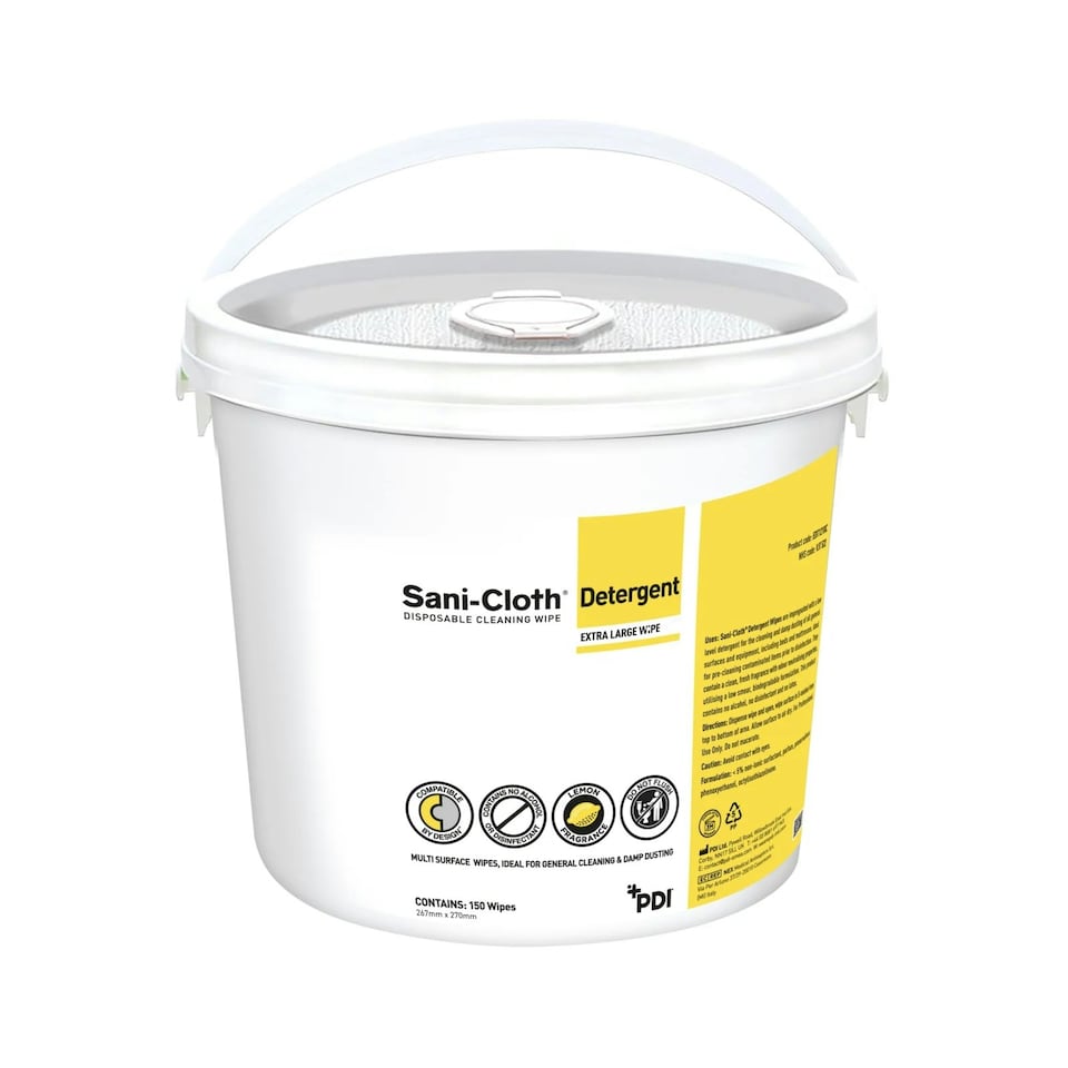PDI Sani-Cloth Detergent Wipes - Multi Surface Extra Large Wipes 225pcs