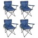 image 1 of Harbour Housewares Folding Canvas Camping Chairs - Matt Black/Navy - Pack of 4