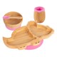 image 1 of Tiny Dining 4pc Dinosaur Bamboo Suction Baby Feeding Set - Pink