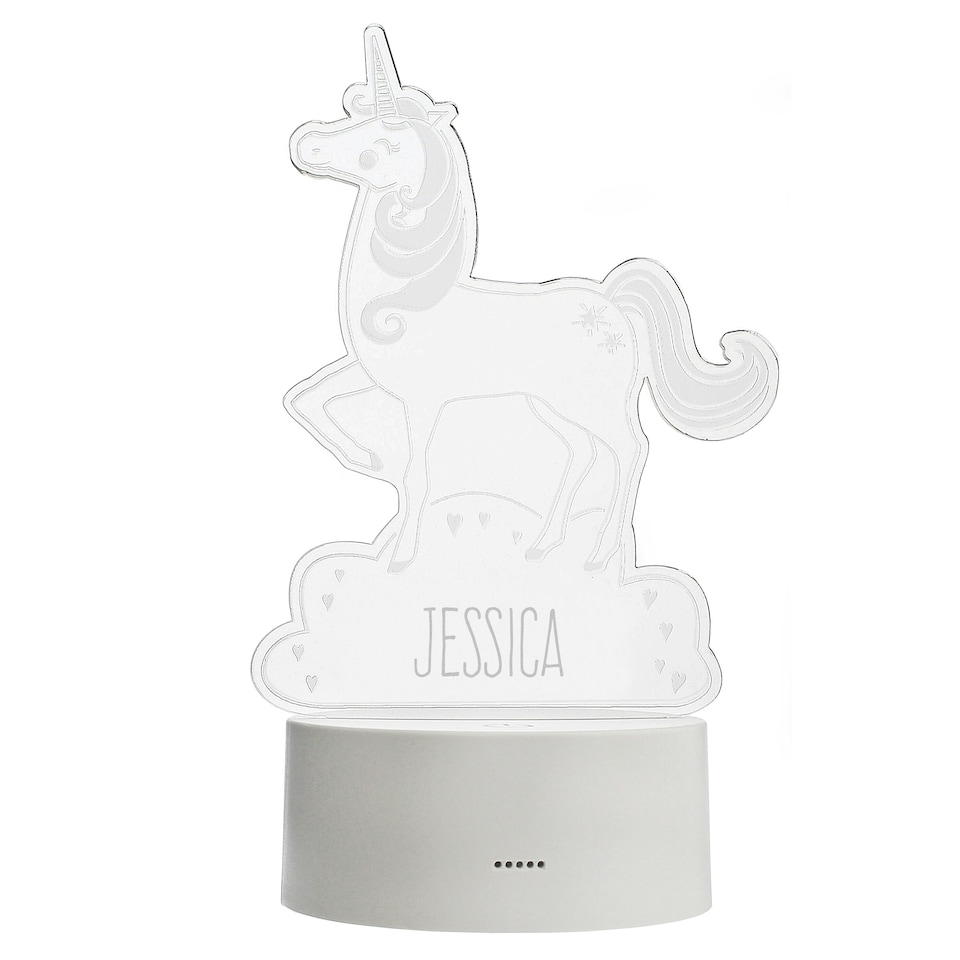 image 1 of Personalised Unicorn LED Colour Changing Night Light