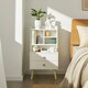 image 2 of SoBuy FBT100-W,Modern Bedside Table with 2 Drawers & 3 Open Shelves | White | White | 1