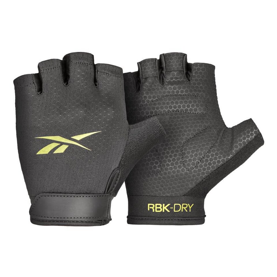 image 1 of Reebok Weight Lifting Gloves — Amara Suede Palm, Speedwick (Yellow, L) | Yellow | Yellow | L