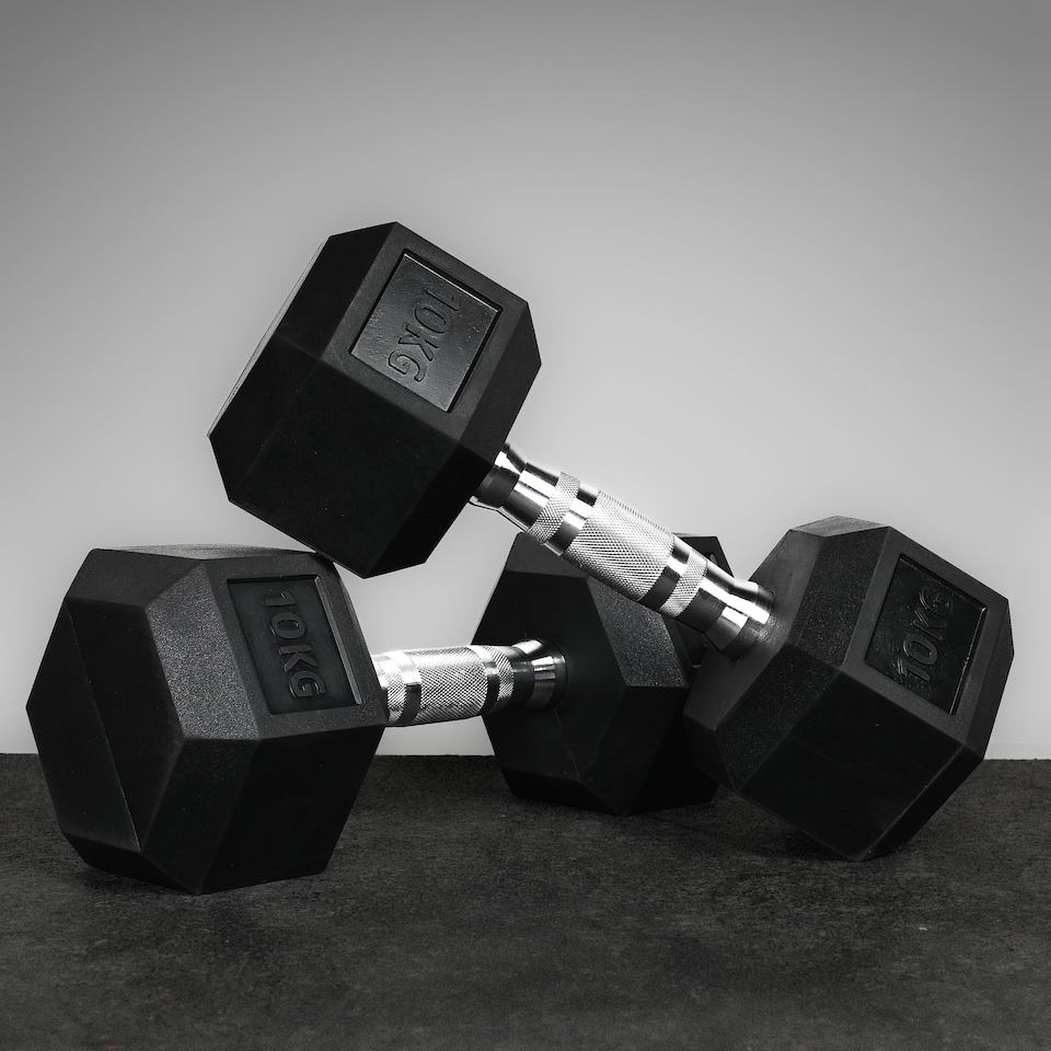 image 1 of GYM SETS UK Hex Dumbbell Pairs- (2 x 9kg (18kg))