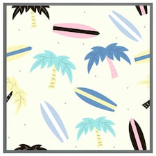 Surf boards & palm trees (Picutre Frame) Grey | XL