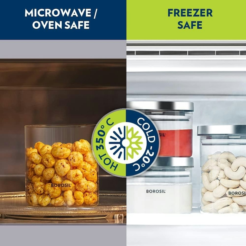 image 1 of Borosil Classic Jar with Steel Lid, Clear, 1.2 Litre