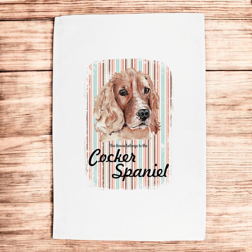 Exspross Tea Novelty Cocker Spaniel Large Kitchen Tea Towel Dish Cloth - Tesco Groceries