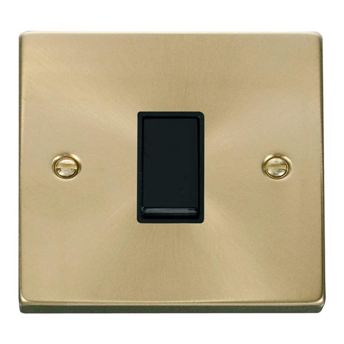 SE HOME Satin Brushed Brass 10A 1 Gang Intermediate Light Switch Gold Satin Brass