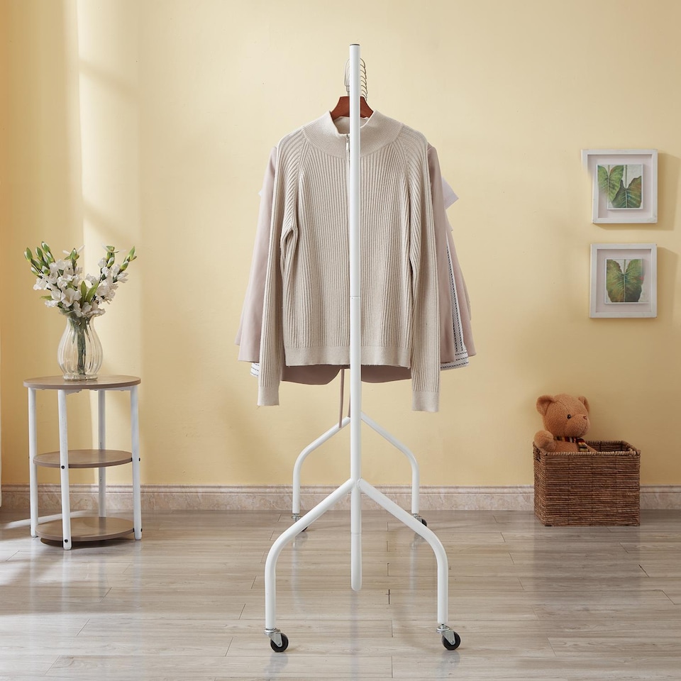 image 1 of 6ft White Heavy Duty Clothes Rail Metal Garment Rack for Hanging Clothing