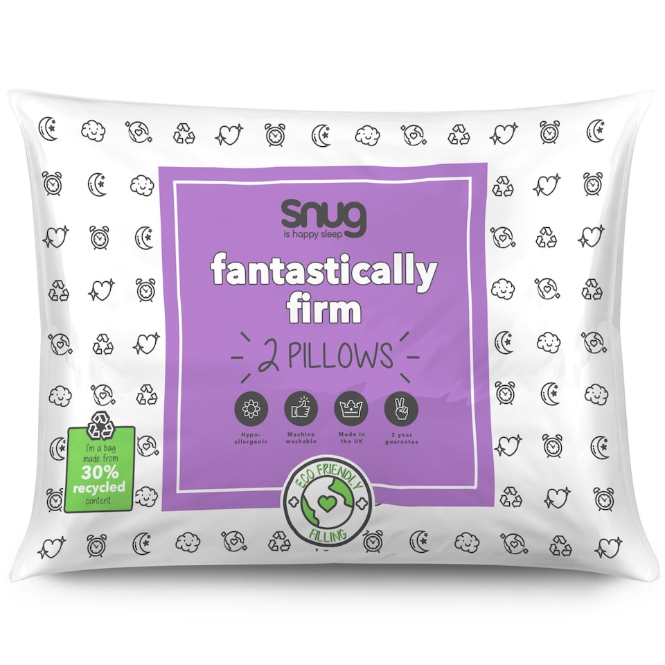 image 1 of Snug Fantastically Medium Firm Support Bed Pillows 2 Pack