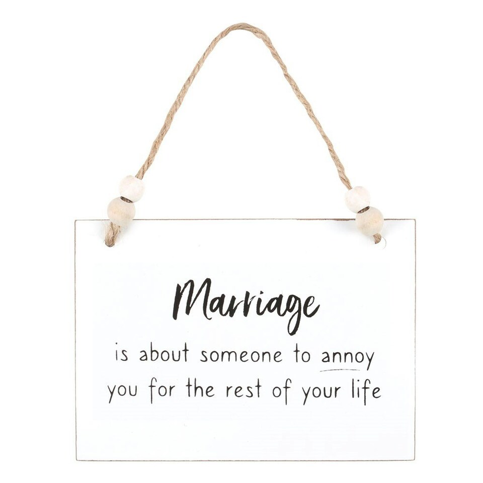 image 1 of Something Different Marriage Someone To Annoy Hanging Sign - White/Black/Brown - One Size