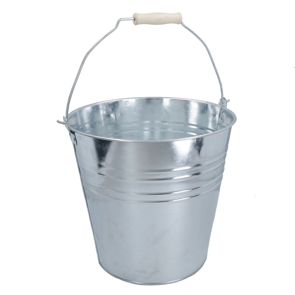 image 1 of 15L Galvanised Steel Metal Bucket Pail Water Coal Fire Greenhouse Garden Plants 4pc