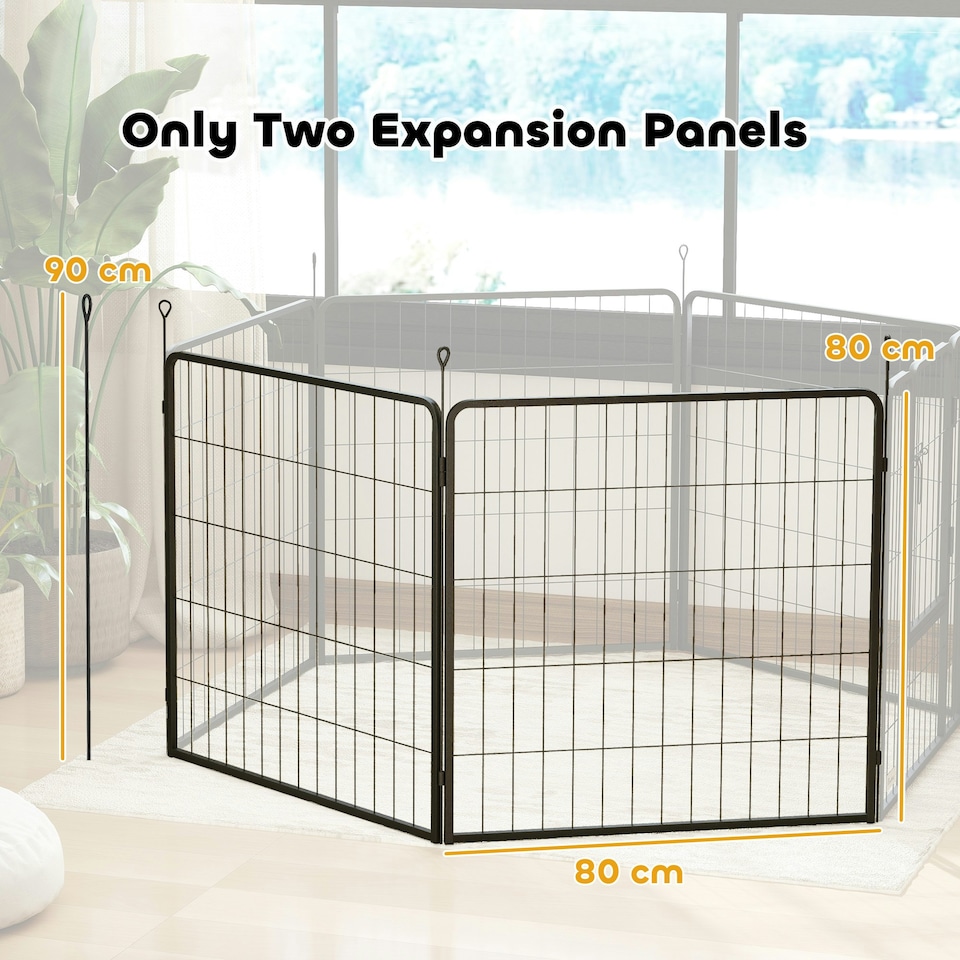 image 1 of PawHut 2 Piece Dog Pen Expansion Pack for 80cm High Pet Playpen for S M Dogs