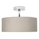 image 2 of Contemporary Grey Linen Fabric Semi Flush Ceiling Light Fixture with Diffuser