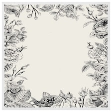 Hand drawn roses (Picture Frame) White | XS