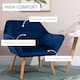 image 3 of HOMCOM Luxe Velvet-Feel Accent Chair w/ Wide Arms Slanted Back Wood Legs Blue